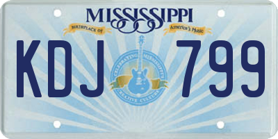 MS license plate KDJ799