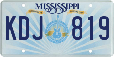MS license plate KDJ819