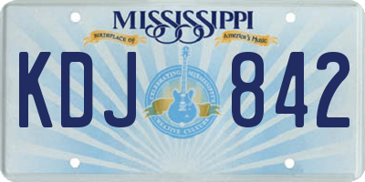 MS license plate KDJ842