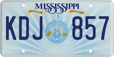 MS license plate KDJ857