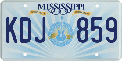 MS license plate KDJ859