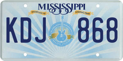 MS license plate KDJ868