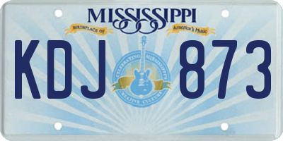 MS license plate KDJ873