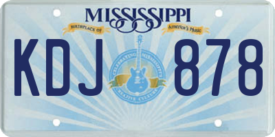 MS license plate KDJ878