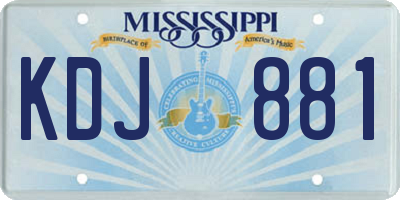 MS license plate KDJ881