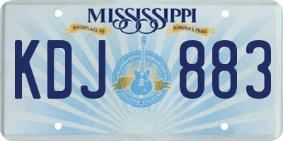 MS license plate KDJ883