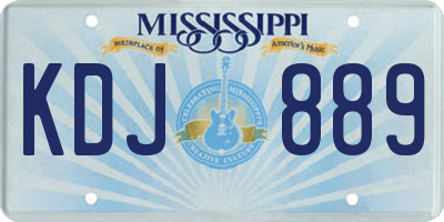 MS license plate KDJ889