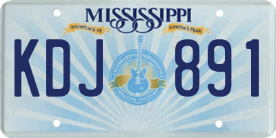 MS license plate KDJ891
