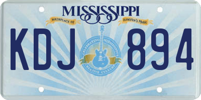 MS license plate KDJ894