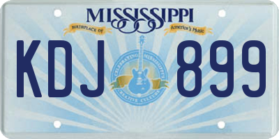 MS license plate KDJ899