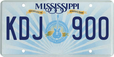 MS license plate KDJ900
