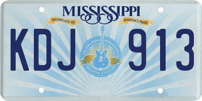 MS license plate KDJ913