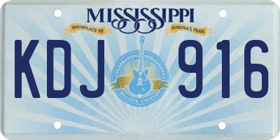MS license plate KDJ916