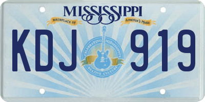 MS license plate KDJ919