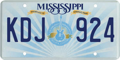 MS license plate KDJ924