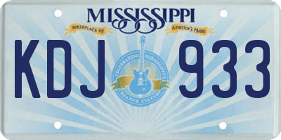 MS license plate KDJ933