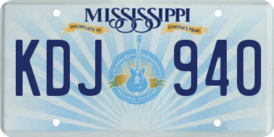 MS license plate KDJ940