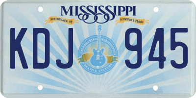 MS license plate KDJ945