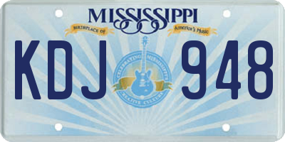 MS license plate KDJ948