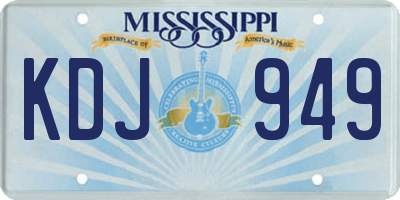 MS license plate KDJ949
