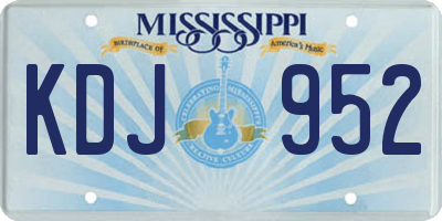 MS license plate KDJ952