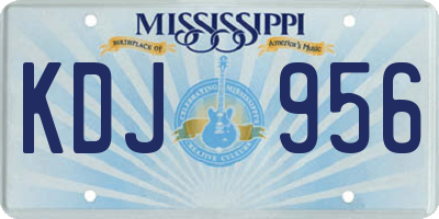 MS license plate KDJ956
