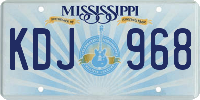 MS license plate KDJ968
