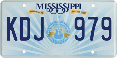 MS license plate KDJ979