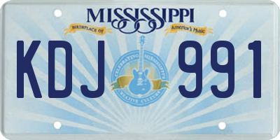 MS license plate KDJ991