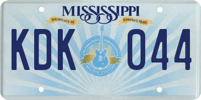 MS license plate KDK044