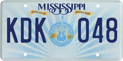 MS license plate KDK048