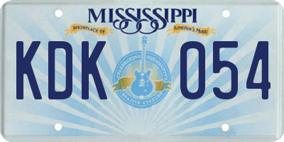 MS license plate KDK054