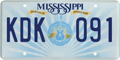 MS license plate KDK091