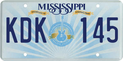 MS license plate KDK145