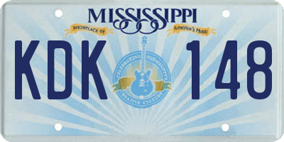 MS license plate KDK148