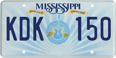 MS license plate KDK150