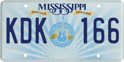 MS license plate KDK166