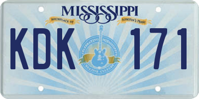 MS license plate KDK171