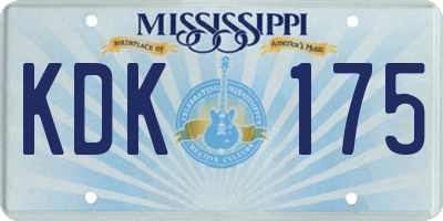 MS license plate KDK175