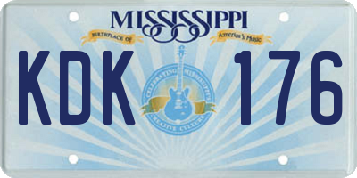 MS license plate KDK176