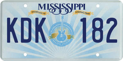 MS license plate KDK182