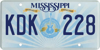 MS license plate KDK228