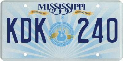 MS license plate KDK240