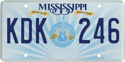 MS license plate KDK246