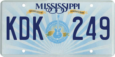 MS license plate KDK249