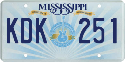 MS license plate KDK251