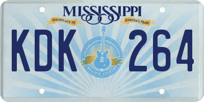 MS license plate KDK264
