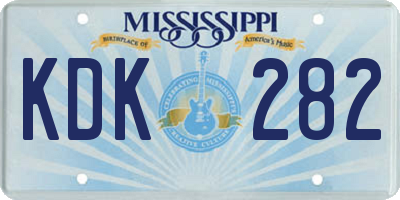MS license plate KDK282
