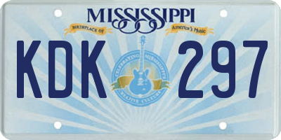 MS license plate KDK297
