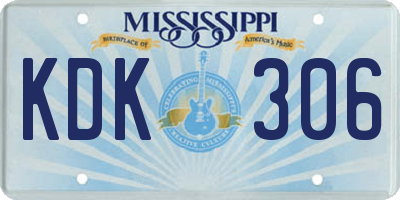 MS license plate KDK306